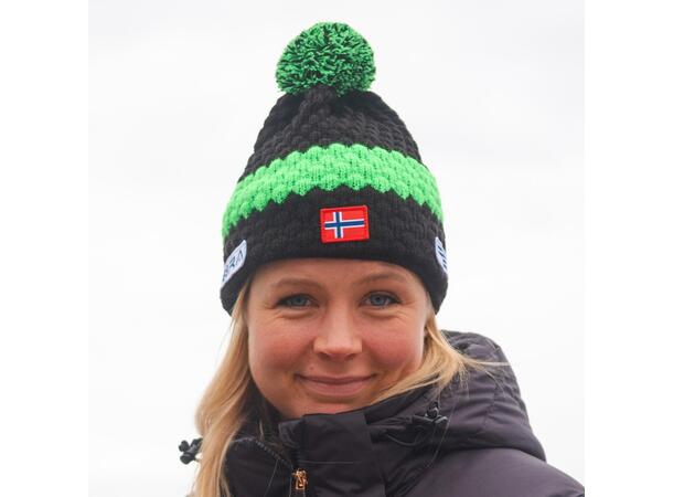 FIBRA Hopp Lue Strikket Sort Strikket lue med fleece på innsiden 