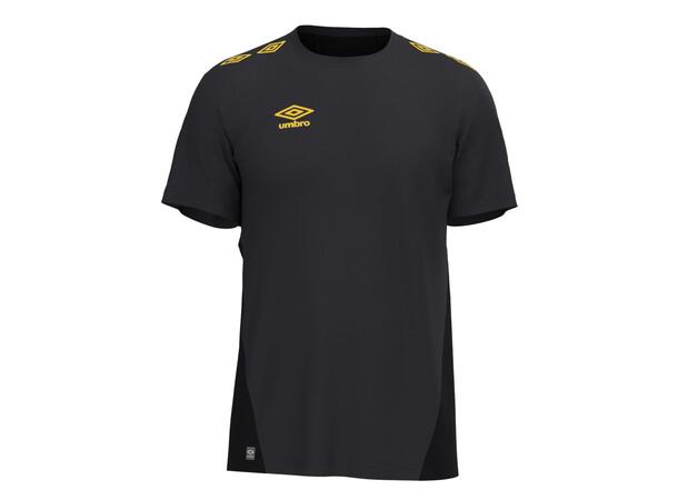 UMBRO UX Pro Trn Tee Sort/Gul XXL Teknisk trenings t-skjorte 