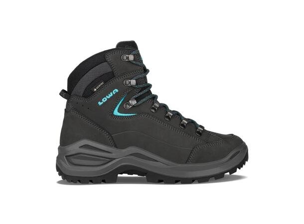 LOWA RENEGADE EVO GTX MID WS Sort 6,5 Fantastisk tursko dame - asphalt/turquoi 