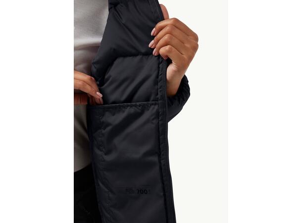 JW Ather Down Hoody W Rds Sort M Jack Wolfskin Dunjakke til dame 