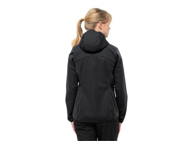 JW Windhain Hoody W Sort XS Jack Wolfskin Softshell hettejakke dame 