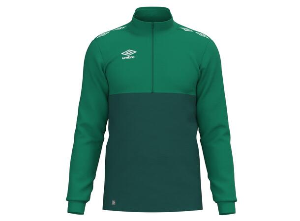 UMBRO UX Pro Half Zip Jr Grønn/Hvit 116 Treningsgenser med glidelås til junior 