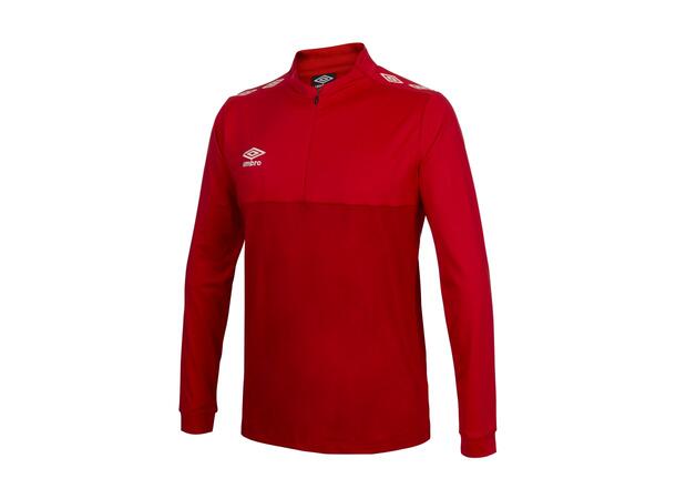 UMBRO UX Pro Half Zip Jr Rød/Hvit 116 Treningsgenser med glidelås til junior 