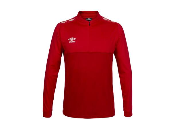 UMBRO UX Pro Half Zip Jr Rød/Hvit 116 Treningsgenser med glidelås til junior 