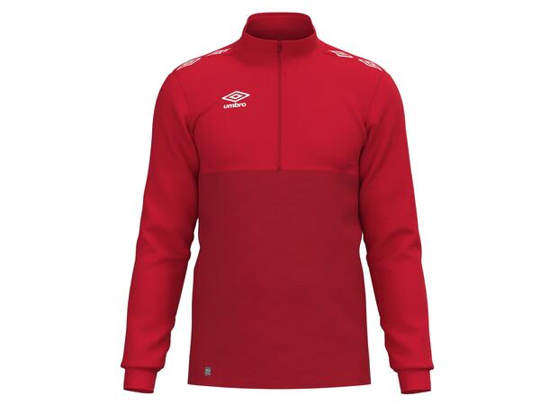 UMBRO UX Pro Half Zip Jr Rød/Hvit 116 Treningsgenser med glidelås til junior 