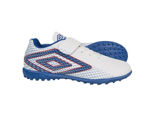 UMBRO Aurora II Lo TF VE Jr Hvit 29,5 Fotballsko til junior med velcro 