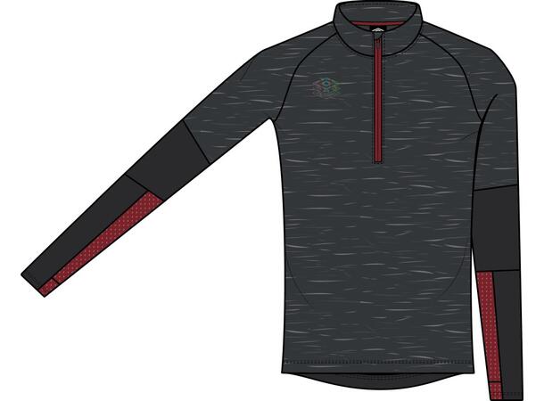 UMBRO Pro Tr Half Zip Top, Sort S Treningsgenser med 1/4 glidelås 