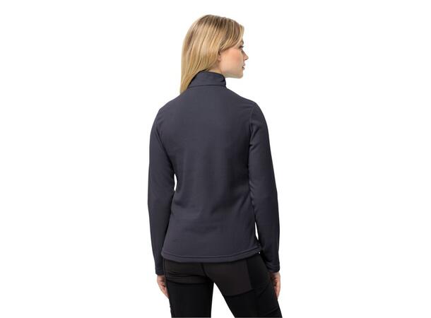 JW Taunus HZ W Mørk grå M Jack Wolfskin fleece genser m/glidelås 