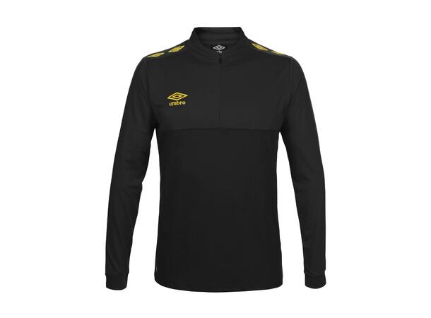 UMBRO UX Pro Half Zip Sort/Gul XS Treningsgenser med glidelås 