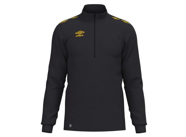 UMBRO UX Pro Half Zip Sort/Gul XS Treningsgenser med glidelås 