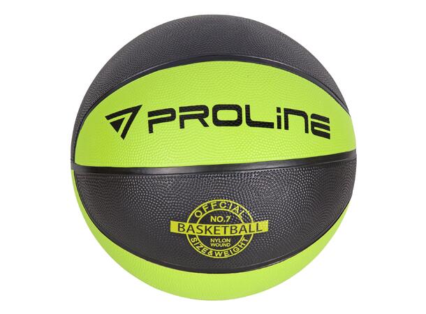 PROLINE Go Basketball Sort/Neongrønn 6 Basketball til inne- og utebruk.