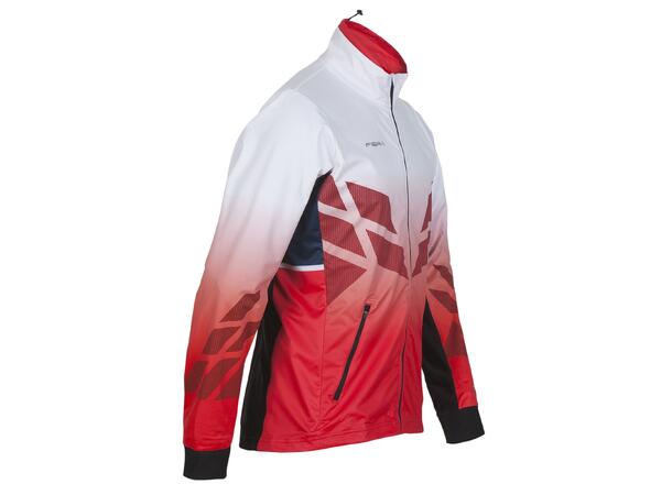 FIBRA Sync Hybrid Jacket Jr Rød 128 Treningsjakke med vindtett front 