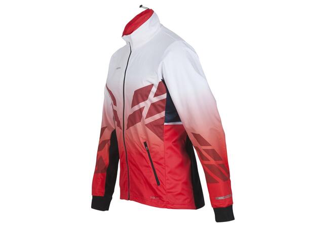 FIBRA Sync Hybrid Jacket Jr Rød 128 Treningsjakke med vindtett front 