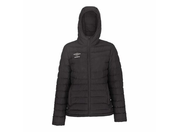 UMBRO Core Padded Jkt W Sort 38 Vattert jakke med hette til damer 